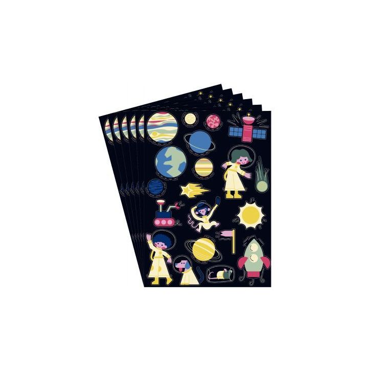 Lot de 6 planches gommettes papiers holographiques L940018