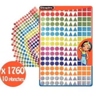 Achetez Pochette de 1760 gommettes géométriques holographiques assorties GA2080/H/CA CLEOPATRE pas..