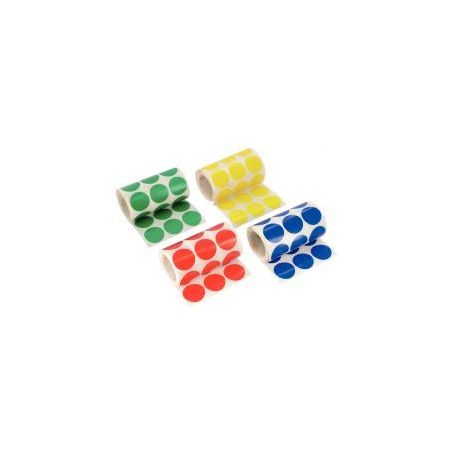 Achetez Lot de 4 rouleaux de maxi gommettes adhésives rondes diamètre 33 mm, couleurs vives assort..