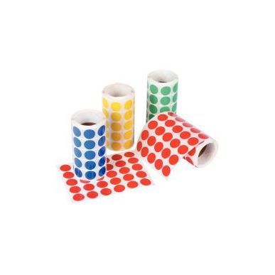 Achetez Lot de 4 rouleaux de maxi gommettes adhésives rondes diamètre 20 mm, couleurs vives assort..
