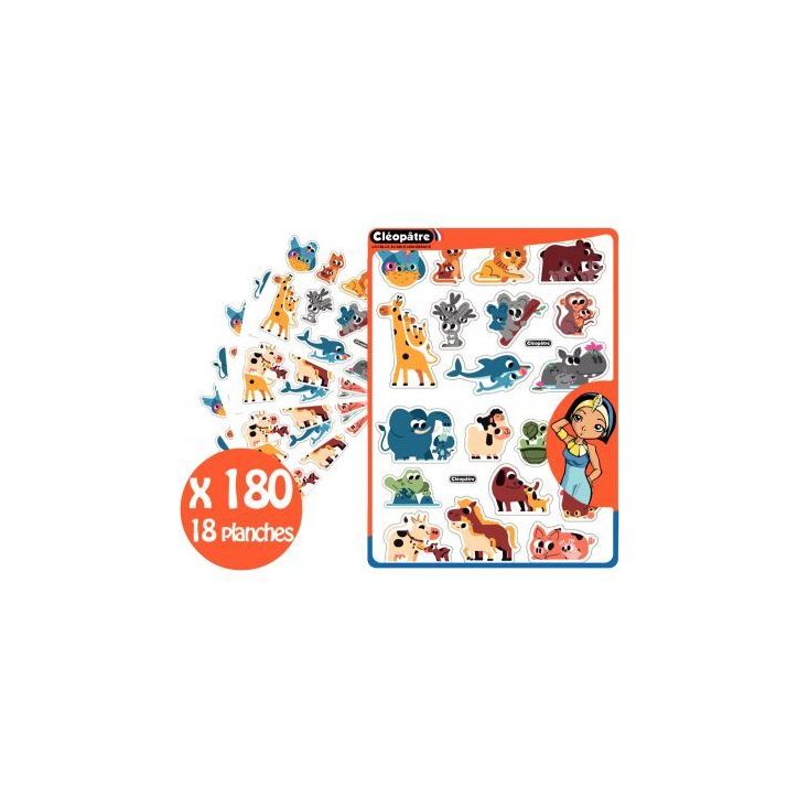 Pochette de 180 maxi gommettes animaux et leurs bébés GAANIBABY/18 CLEOPATRE