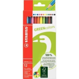 Achetez Etui de 12 crayons de couleur Greencolors  assortis 6019/2-121 STABILO pas cher sur Ma Rentr..
