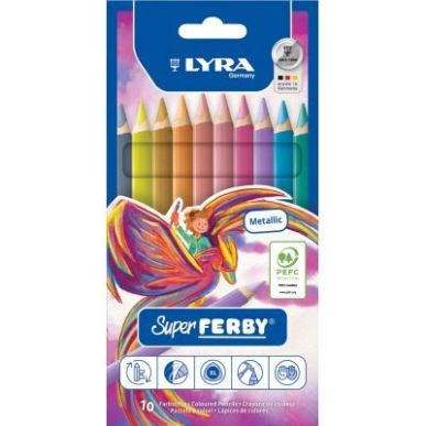 Achetez Etui de 10 crayons couleur Super Ferby métal L3721102 FERBY LYRA pas cher sur Ma Rentrée S..