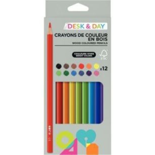 Achetez Etui de 12 crayons de couleurs assorties FCG000092 JPC pas cher sur Ma Rentrée Scolaire
