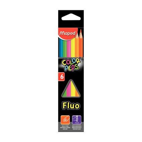 Achetez Pochette de 6 crayons de couleur Color'Peps fluo 832003 MAPED pas cher sur Ma Rentrée Scola..