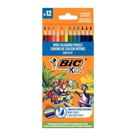 Achetez Etui de 12 crayons de couleur Smooth assortis 525786 BIC pas cher sur Ma Rentrée Scolaire