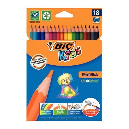 Achetez Etui de 18 crayons de couleurs Évolution assortis 9375133 EVOLUTION BIC pas cher sur Ma Ren..
