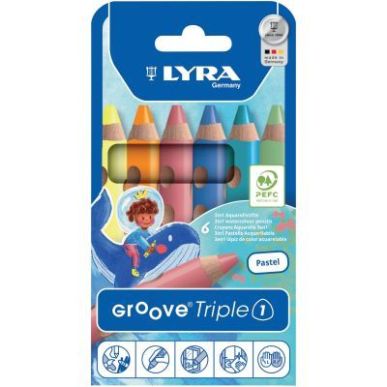 Achetez Étui de 6 crayons de couleur Groove Triple pastel L3831065 LYRA pas cher sur Ma Rentrée Sc..