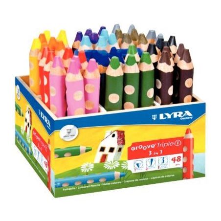 Achetez Pot de 48 crayons de couleur gros module + 2 taille-crayons L3832480 LYRA pas cher sur Ma Re..