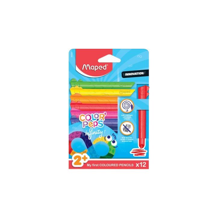Pochette de 12 crayons de couleurs Infinity Kidy 864600 MAPED