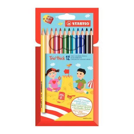 Achetez Lot de 12 Etui de 12 crayons de couleurs assorties triangulaire dont 1 gratuite LOT INTERNE ..