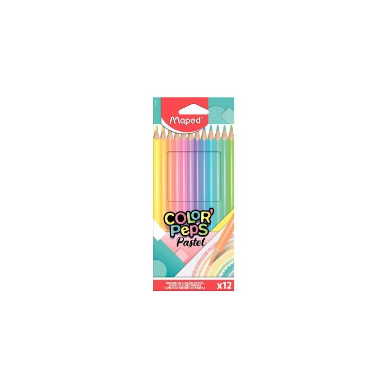 Achetez Pochette de 12 crayons de couleur pastel Color'Peps 832069FC MAPED pas cher sur Ma Rentrée ..