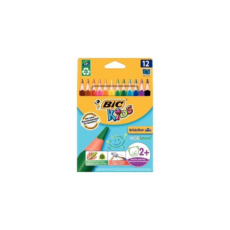 Achetez Etui de 12 crayons de couleurs Évolution triangulaire pointe moyenne 82973511 EVOLUTION BIC..