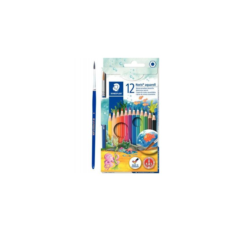 Achetez Etui de 12 crayons de couleur Noris Club aquarell assorties + 1 pinceau gratuit 144 10NC12 N..
