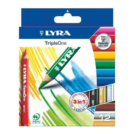 Achetez Etui carton de 12 crayons Triple One 6,25mm assorties L3641121 LYRA pas cher sur Ma Rentrée..