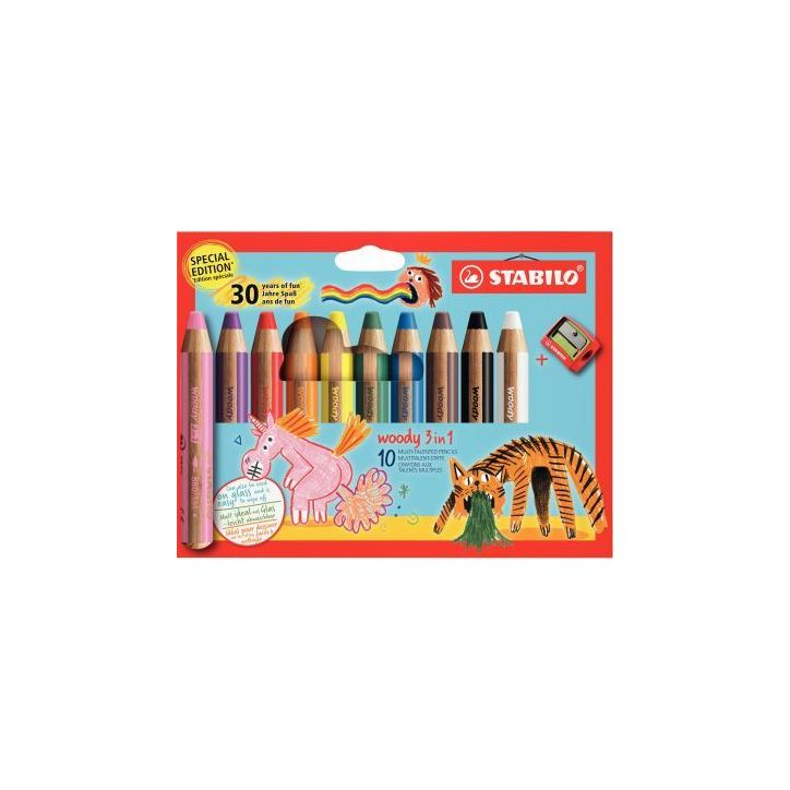 Etui de 10 crayons Woody 30 ans + 1 taille-crayon 880/10-3 STABILO