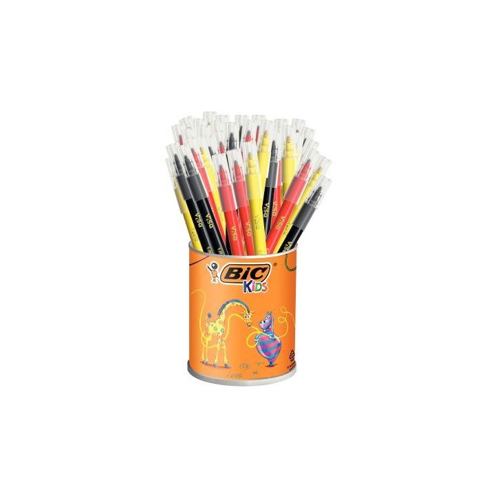 Pot de 36 feutres Visa jaune rouge et noir 528688 VISA BIC