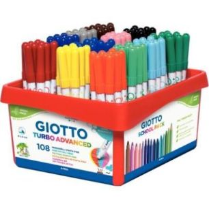 Achetez Classpack de 108 feutres Giotto Turbo Advanced pointe moyenne F523900 GIOTTO pas cher sur Ma..