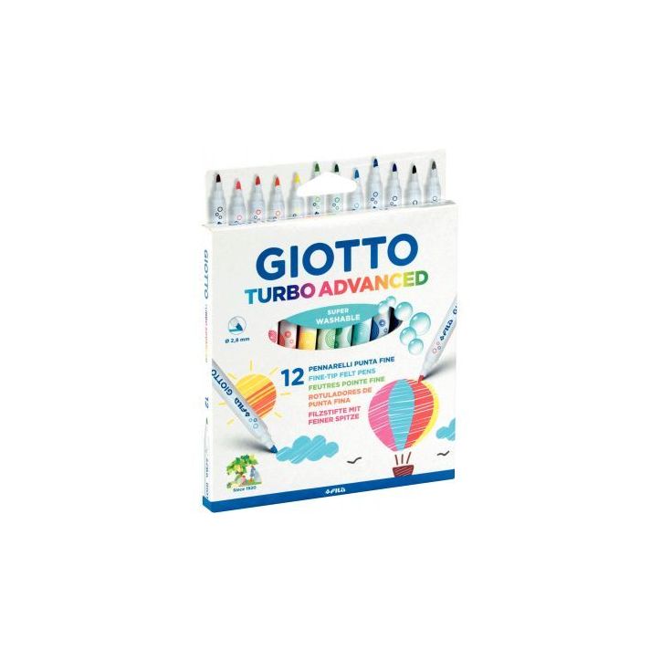 Etui de 12 feutres Giotto Turbo Advanced pointe moyenne F426000 GIOTTO