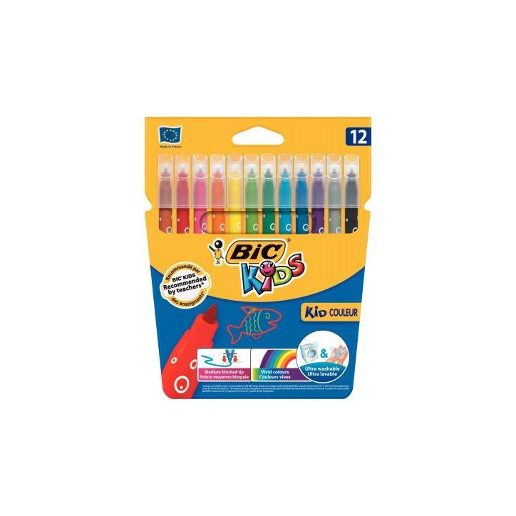 Lot de 12 pochettes 12 kids couleurs dont 2 gratuits 953052 BIC