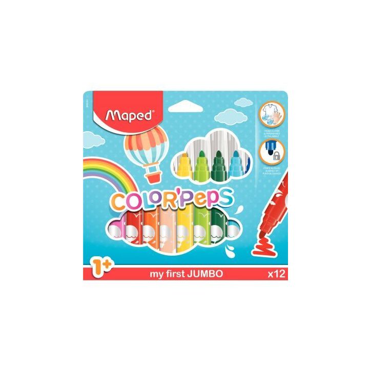 Pochette de 12 feutres ColorPeps Maxi 846020 MAPED