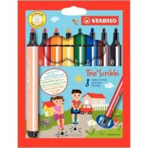 Achetez Pochette de 8 feutres Trio Scribbi 368/8-01 STABILO pas cher sur Ma Rentrée Scolaire