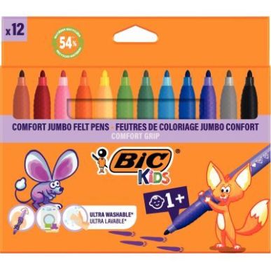 Achetez Etui de 12 feutres Confort Jumbo assortis 517250 BIC pas cher sur Ma Rentrée Scolaire