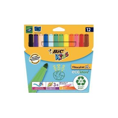 Achetez Pochette de 12 Visacolor XL pointe extra large couleurs assorties 8922231 VISACOLOR BIC pas ..