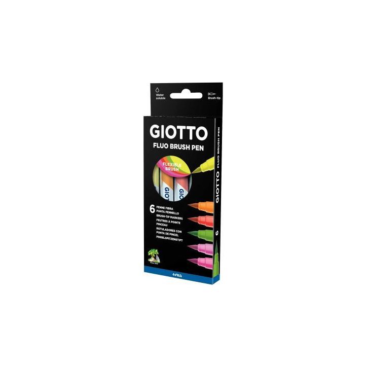 Etui de 6 feutres Soft Brush fluo F427200 GIOTTO