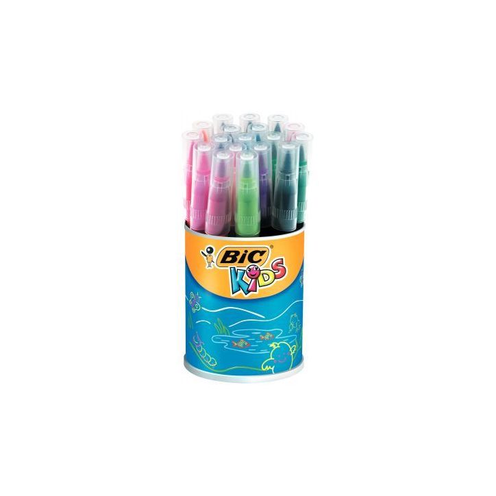 Pot de 18 Visaquarelle pointe pinceau couleurs assorties 8289651 VISAQUAREL BIC