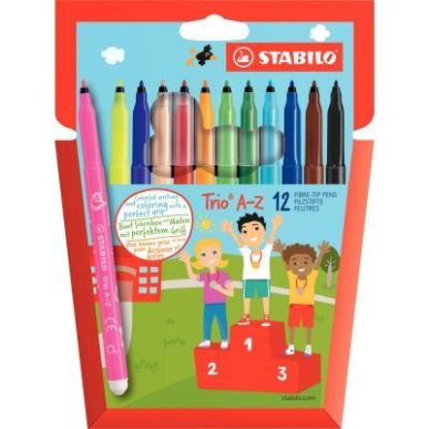 Achetez Lot de 12 pochettes de 12 feutres Trio A-Z dont 2 gratuites LOT INTERNE STABILO pas cher sur..