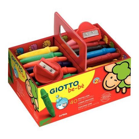 Achetez Boite de 40 craies à la cire bébé incassable + 2 tailles crayons F462700 GIOTTO pas cher ..
