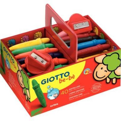 Achetez Boite de 40 craies à la cire bébé incassable + 2 tailles crayons F462700 GIOTTO pas cher ..