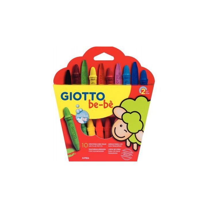 Etui de 10 maxi crayons cire incassable Giotto bébé assorti + taille crayons F47920000 GIOTTO BEB GIOTTO