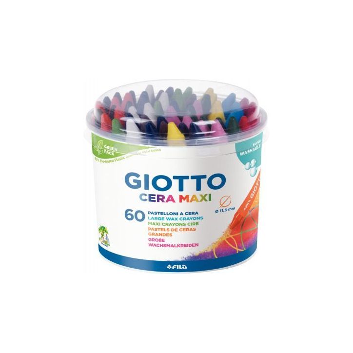 Pot de 60 craies cire cera maxi F519200 GIOTTO