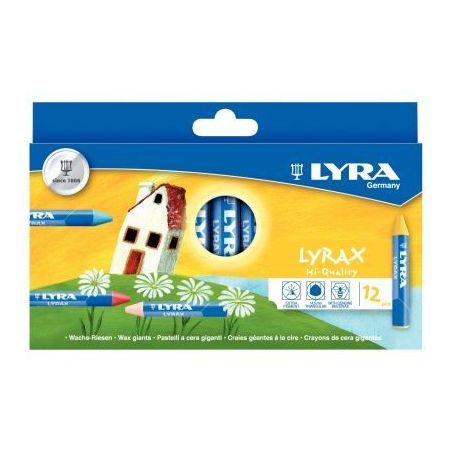 Achetez Etui de 12 craies à la cire triangulaires couleurs assorties L5701120 LYRA pas cher sur Ma ..