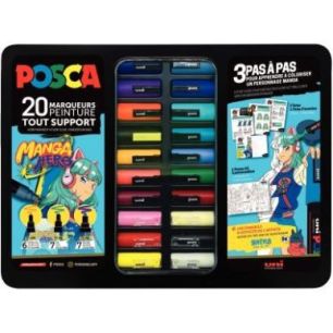Achetez Mallette en métal Posca Manga M POSCA METAL/20 019 POSCA UNIBALL pas cher sur Ma Rentrée S..