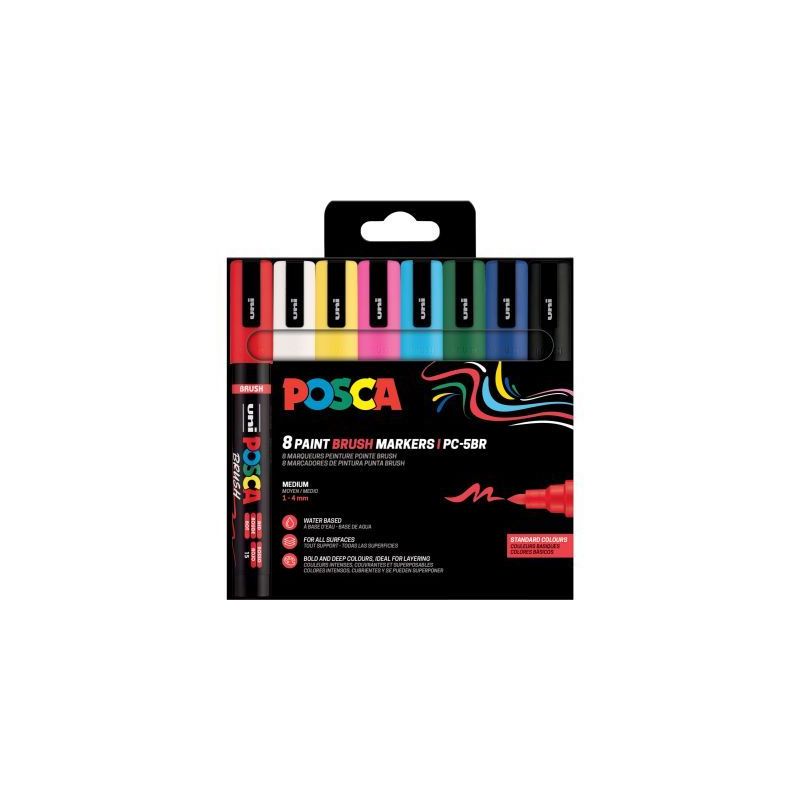 Achetez Pochette de 8 marqueurs Posca pointe moyenne brush assortis PC5BR/8 PF POSCA UNIBALL pas che.. Achetez Pochette de 8 marqueurs Posca pointe moyenne brush assortis PC5BR/8 PF POSCA UNIBALL pas che..
