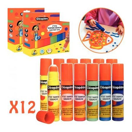 Achetez Lot de 12 tampons gouaches 50ml rechargeable BL6PGN45M/2 CLEOPATRE pas cher sur Ma Rentrée ..