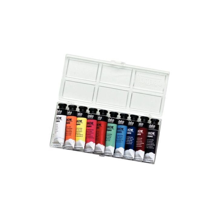 Boîte 10 tubes 10ml de gouache en pâte couleurs assorties 678000 PEBEO