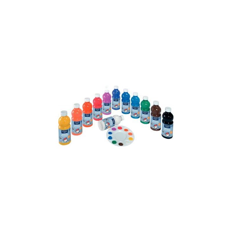 Achetez Carton de 12 flacons 500 ml de gouache liquide ultra lavable 188436 COLOR AND  LEFRANC & BOU..