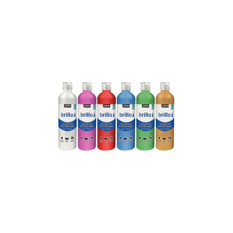 Achetez Carton de 6 flacons 500 ml de gouache brillante BRILLO nacrée 384591 BRILLO PEBEO pas cher .. Achetez Carton de 6 flacons 500 ml de gouache brillante BRILLO nacrée 384591 BRILLO PEBEO pas cher ..