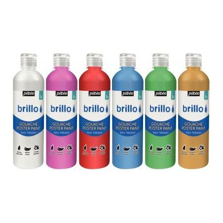 Achetez Carton de 6 flacons 500 ml de gouache brillante BRILLO nacrée 384591 BRILLO PEBEO pas cher ..