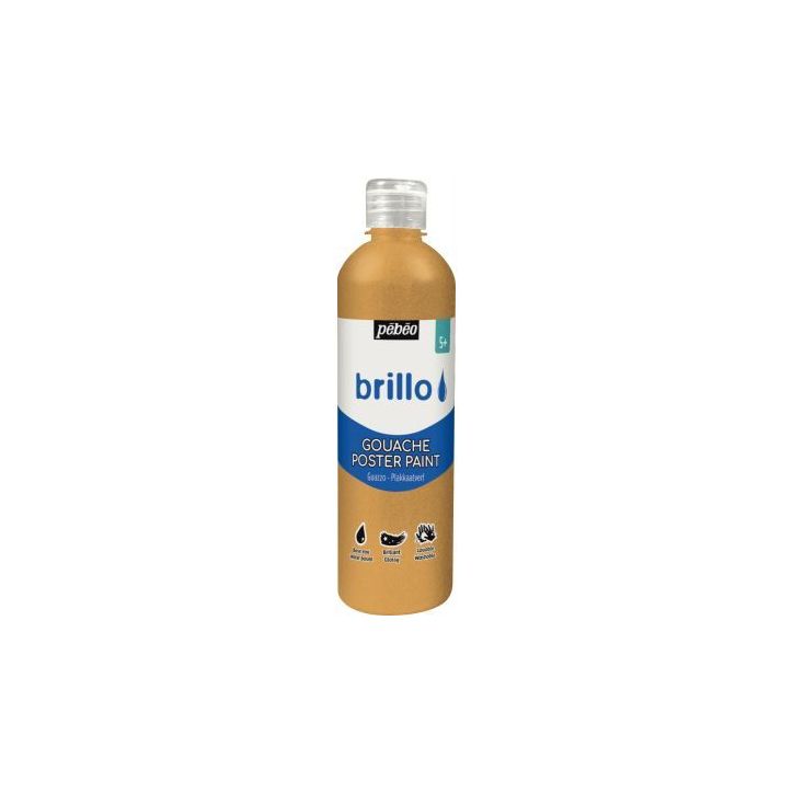 Flacon 500 ml de gouache brillante BRILLO or 384513 BRILLO PEBEO
