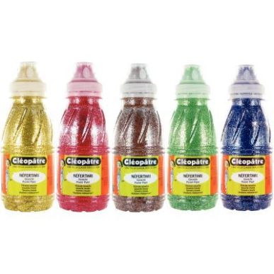 Achetez Lot de 5 flacons 250ml de peinture pailletée, assortiment 2 PP250X5B CLEOPATRE pas cher sur..