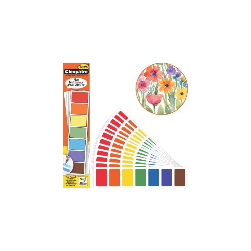 Achetez Carnet distributeur de 24 feuilles de 168 blocs de peintures aquarelles coloris assortis LIV..