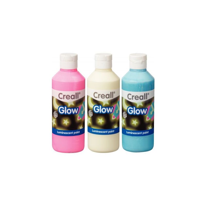 Achetez Lot de 3 flacons de 250 ml de peinture phosphorescente couleurs assorties : vert/jaune, roug.. Achetez Lot de 3 flacons de 250 ml de peinture phosphorescente couleurs assorties : vert/jaune, roug..