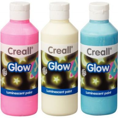 Achetez Lot de 3 flacons de 250 ml de peinture phosphorescente couleurs assorties : vert/jaune, roug..