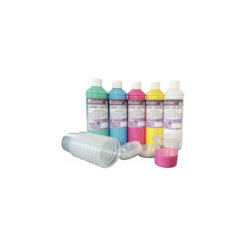 Achetez Lot de 5 flacons 500ml de peinture craie liquide 1999 O'COLOR pas cher sur Ma Rentrée Scola..