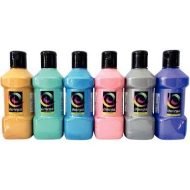 Achetez Lot de 6 flacons de 250ml de peinture vinylique plastifiante, couleurs nacrées assorties SP..